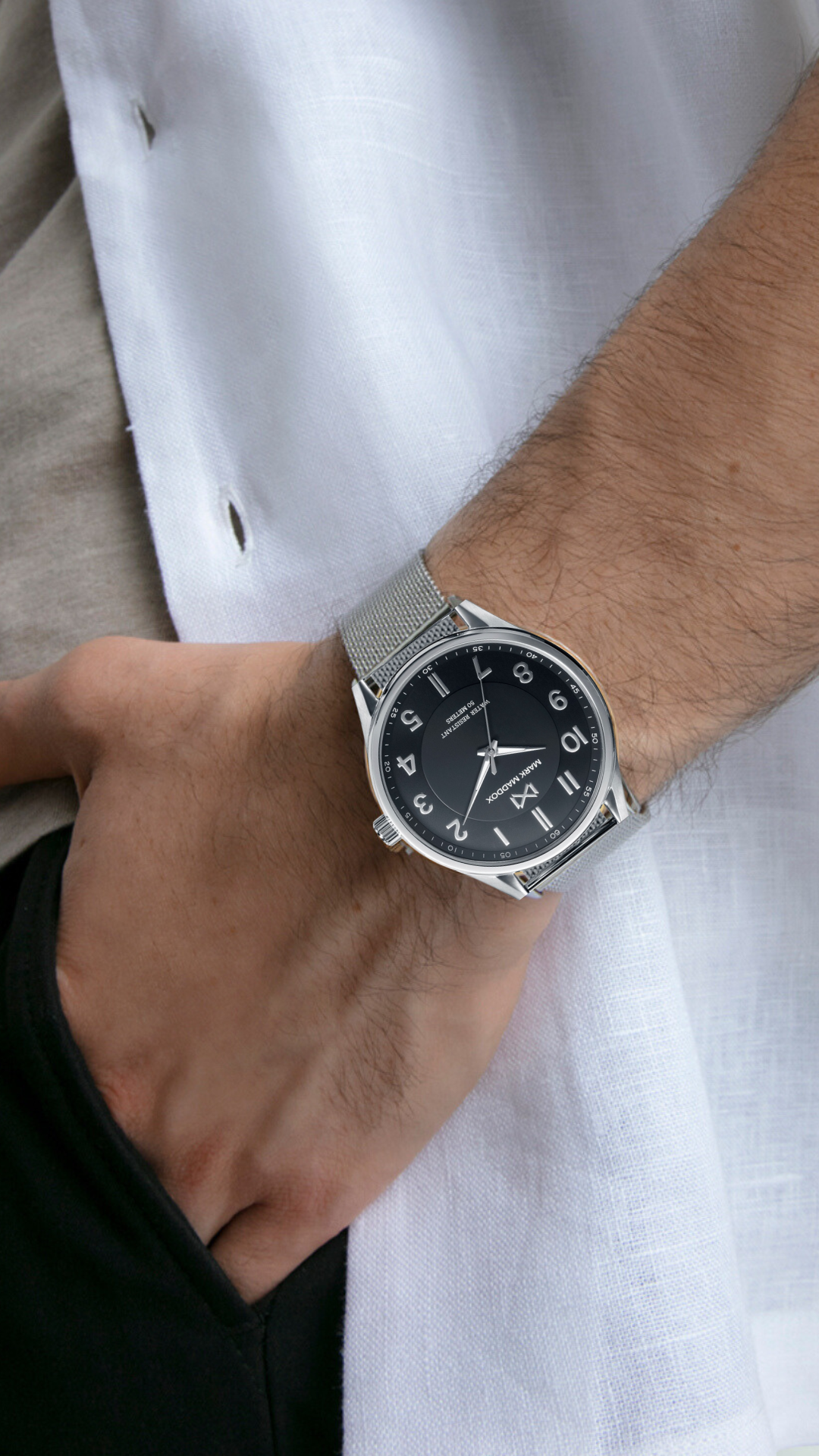 Mark Maddox Hombre Metropolitan Plateado