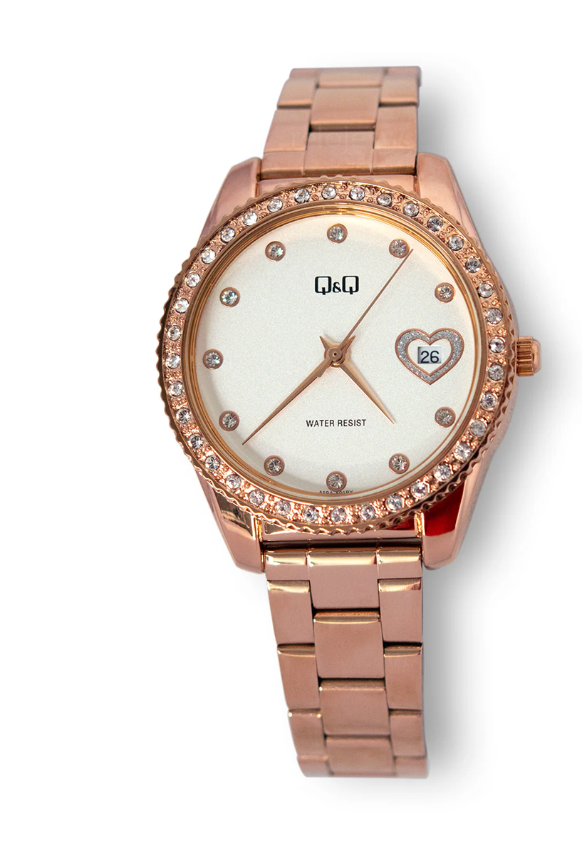 Reloj Q&Q Retro Mujer Oro Rosa A19A-501PY