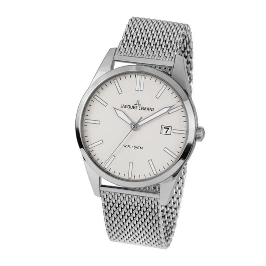 Reloj Jacques Lemans  Hombre Plateado